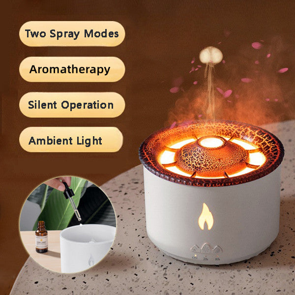 Ultrasonic Essential Oil Humidifier Volcano Aromatherapy Machine Jellyfish Air Flame Diffuser