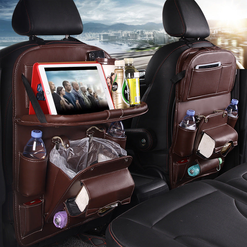 PU Leather Car Storage Bag Multifunction Seat Back Waterproof