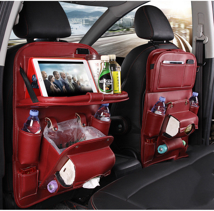 PU Leather Car Storage Bag Multifunction Seat Back Waterproof