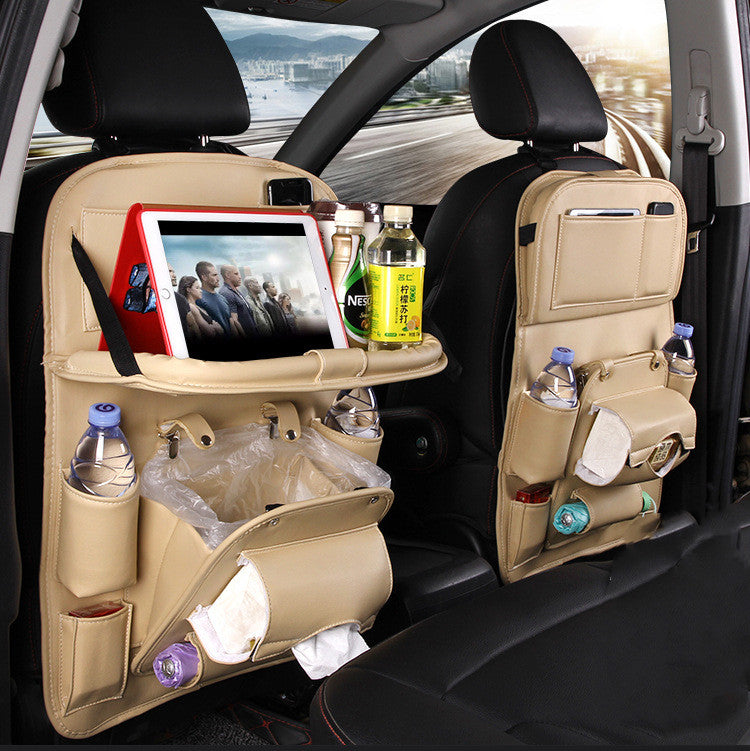 PU Leather Car Storage Bag Multifunction Seat Back Waterproof