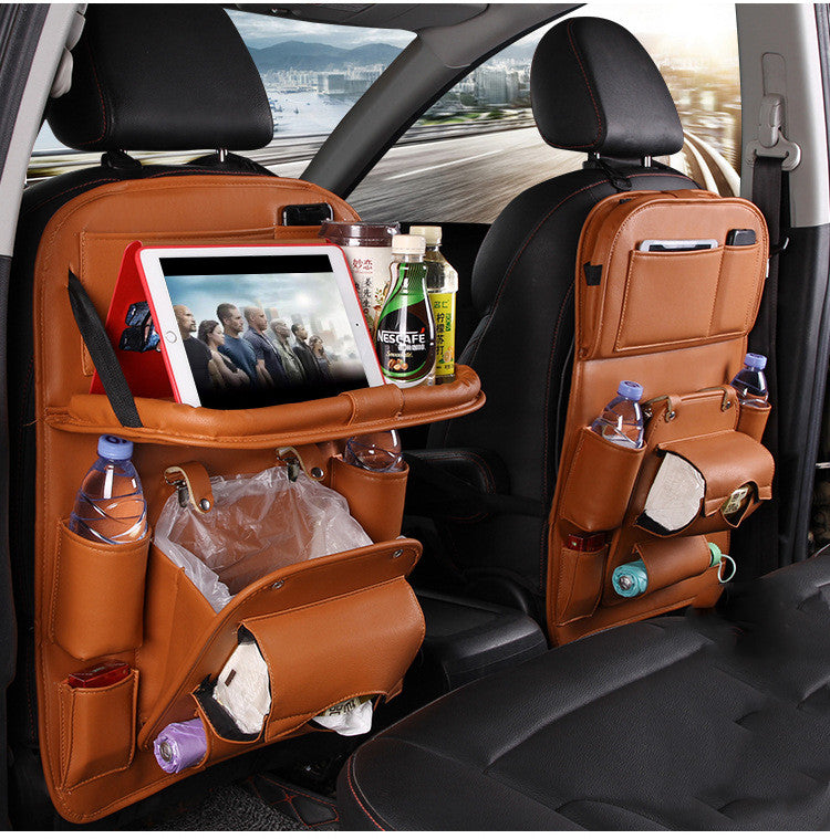 PU Leather Car Storage Bag Multifunction Seat Back Waterproof
