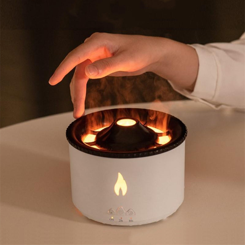 Ultrasonic Essential Oil Humidifier Volcano Aromatherapy Machine Jellyfish Air Flame Diffuser