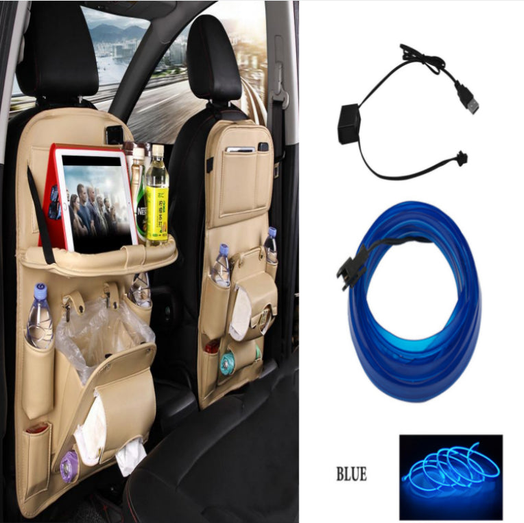 PU Leather Car Storage Bag Multifunction Seat Back Waterproof