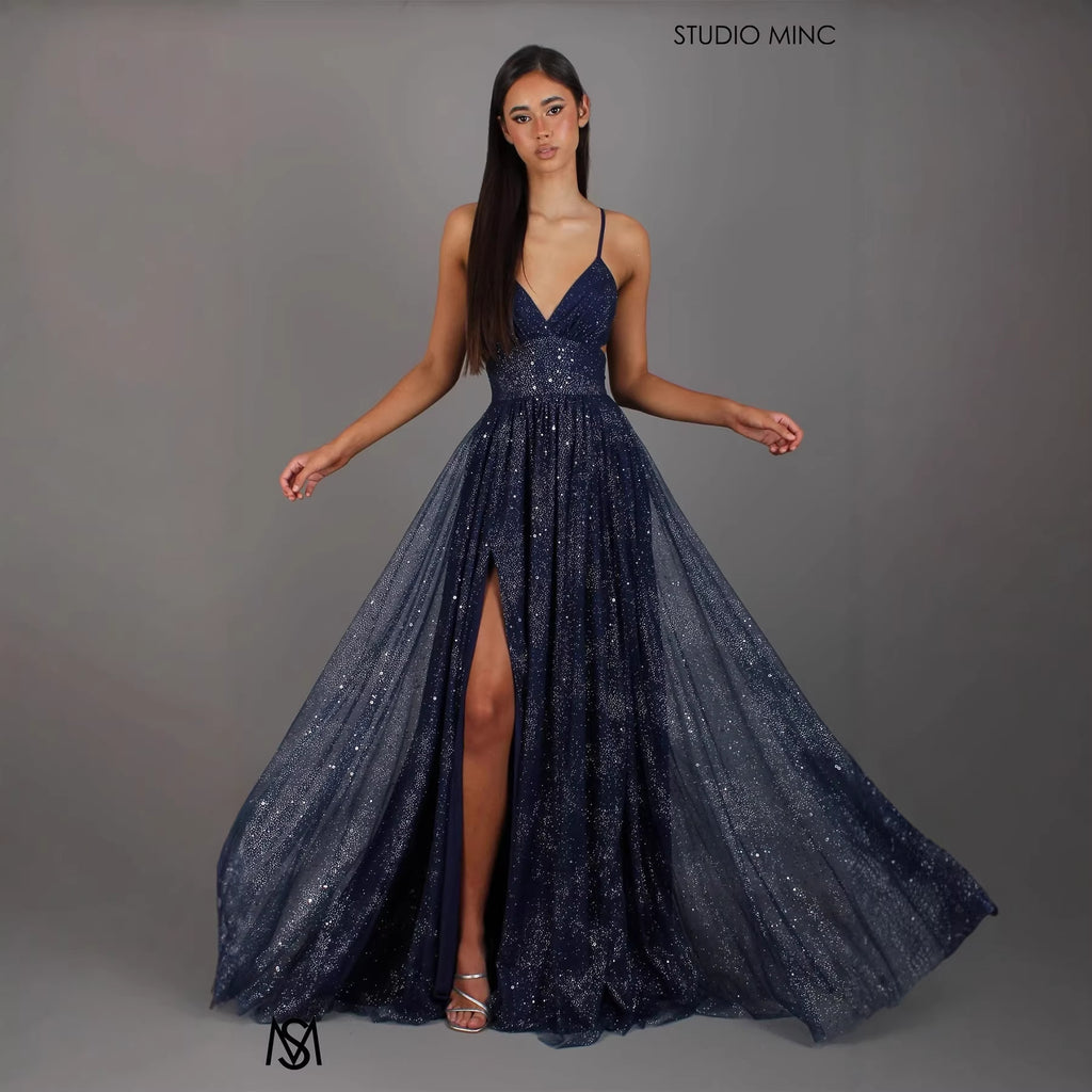 Elegant Womens V-neck Sleeveless Strapless Dress With A Flared Hem High Waist Split Women Long Dresses Party Dress