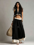 Casual Chic Solid Color Sleeveless V-Neck Set