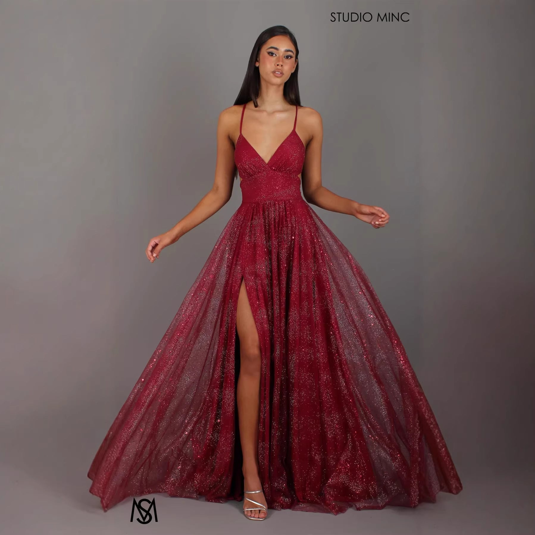 Elegant Womens V-neck Sleeveless Strapless Dress With A Flared Hem High Waist Split Women Long Dresses Party Dress