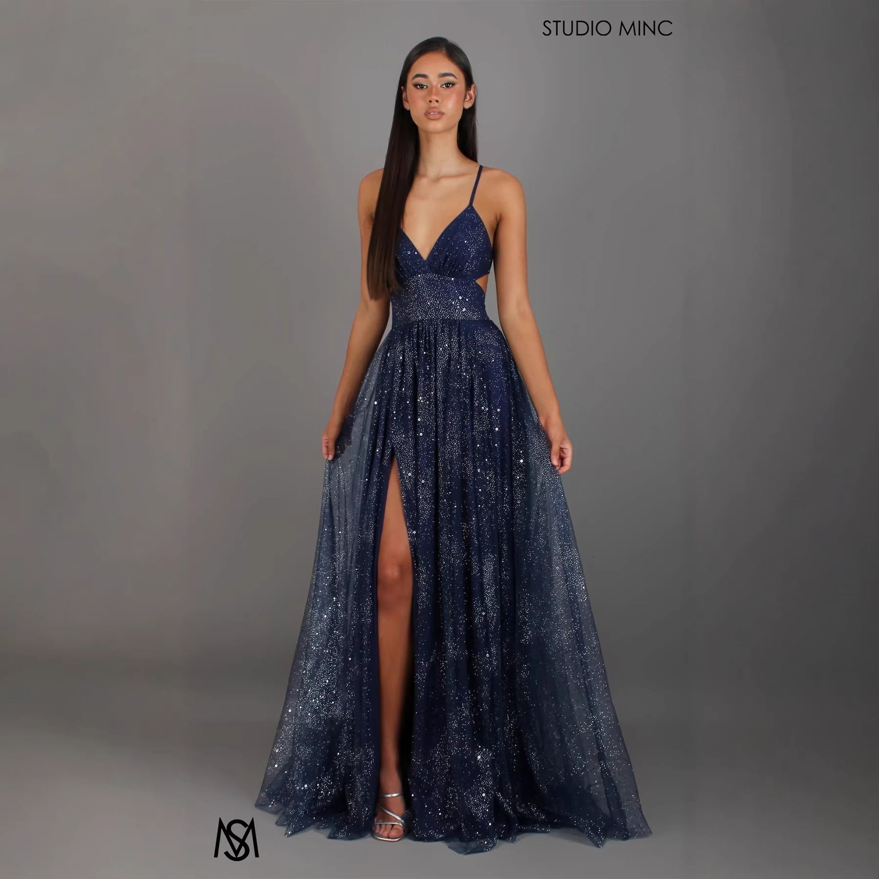 Elegant Womens V-neck Sleeveless Strapless Dress With A Flared Hem High Waist Split Women Long Dresses Party Dress