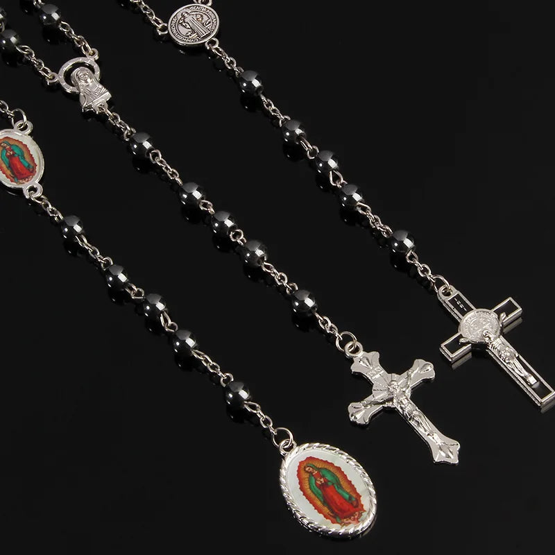 Holy Rosary Long Chain Beaded Catholic Necklace