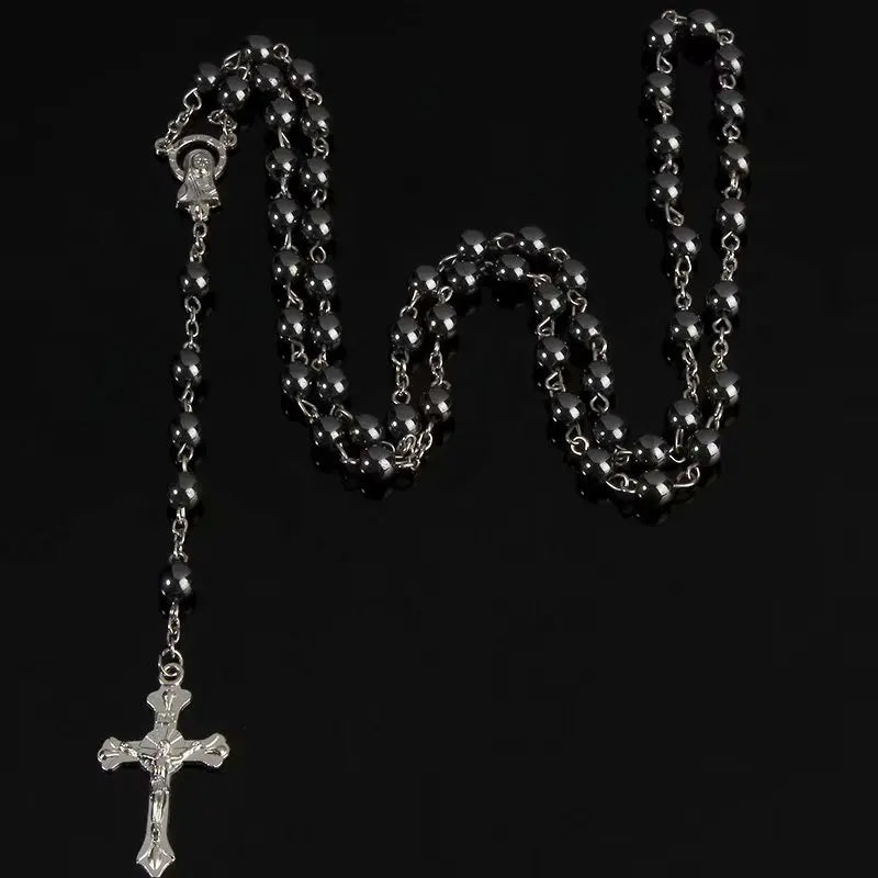 Holy Rosary Long Chain Beaded Catholic Necklace