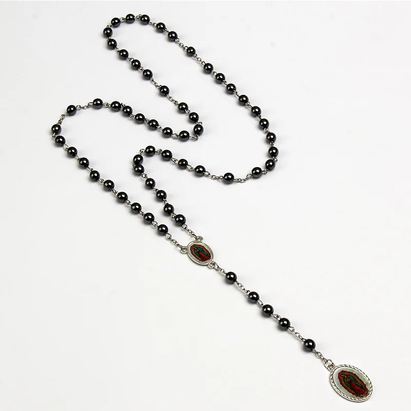 Holy Rosary Long Chain Beaded Catholic Necklace