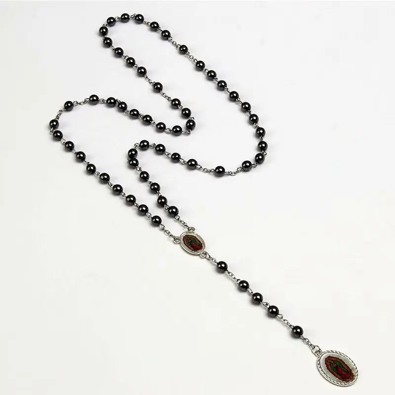 Holy Rosary Long Chain Beaded Catholic Necklace