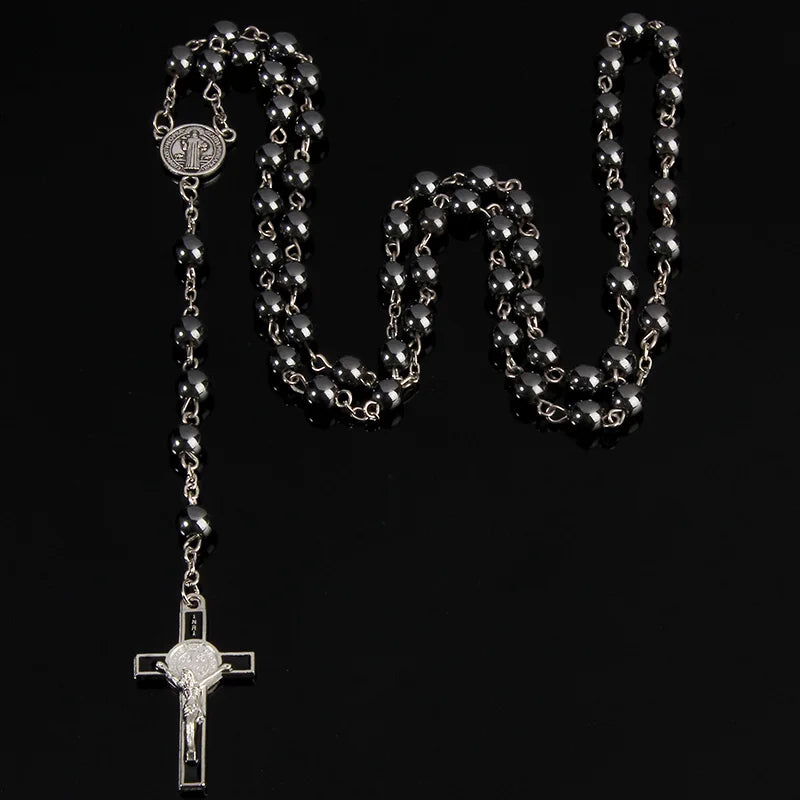 Holy Rosary Long Chain Beaded Catholic Necklace