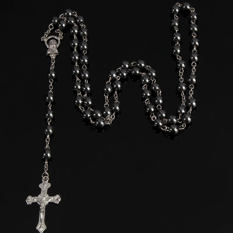 Holy Rosary Long Chain Beaded Catholic Necklace