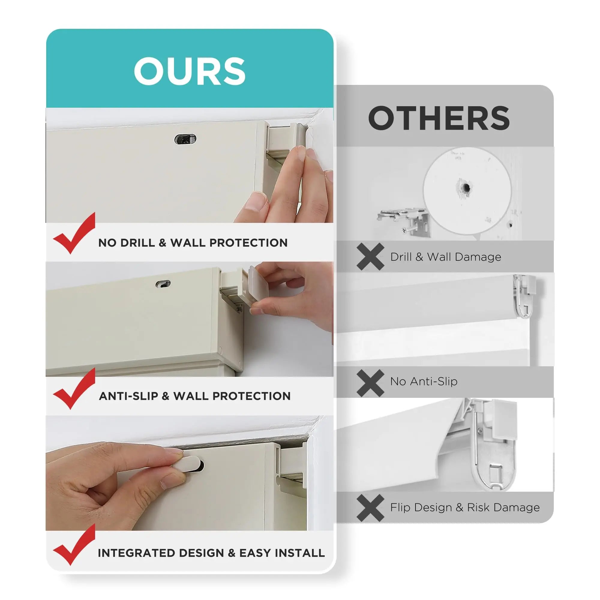 No Drill Zebra Blinds for Windows, Cordless Dual-Layer Privacy Zebra Shades for Indoor Windows, Easy to Install