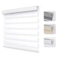No Drill Zebra Blinds for Windows, Cordless Dual-Layer Privacy Zebra Shades for Indoor Windows, Easy to Install