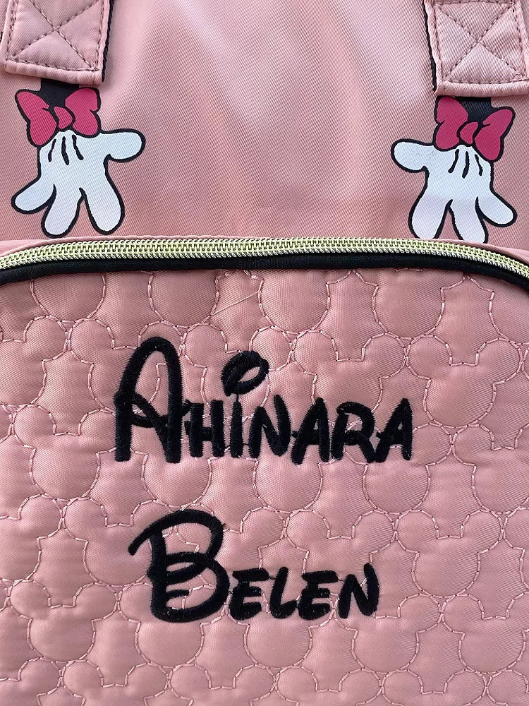Custom Baby Name Mommy Bag Multi-functional Double Shoulder Storage Diaper Backpack for Outdoor Traveling Mom Gift