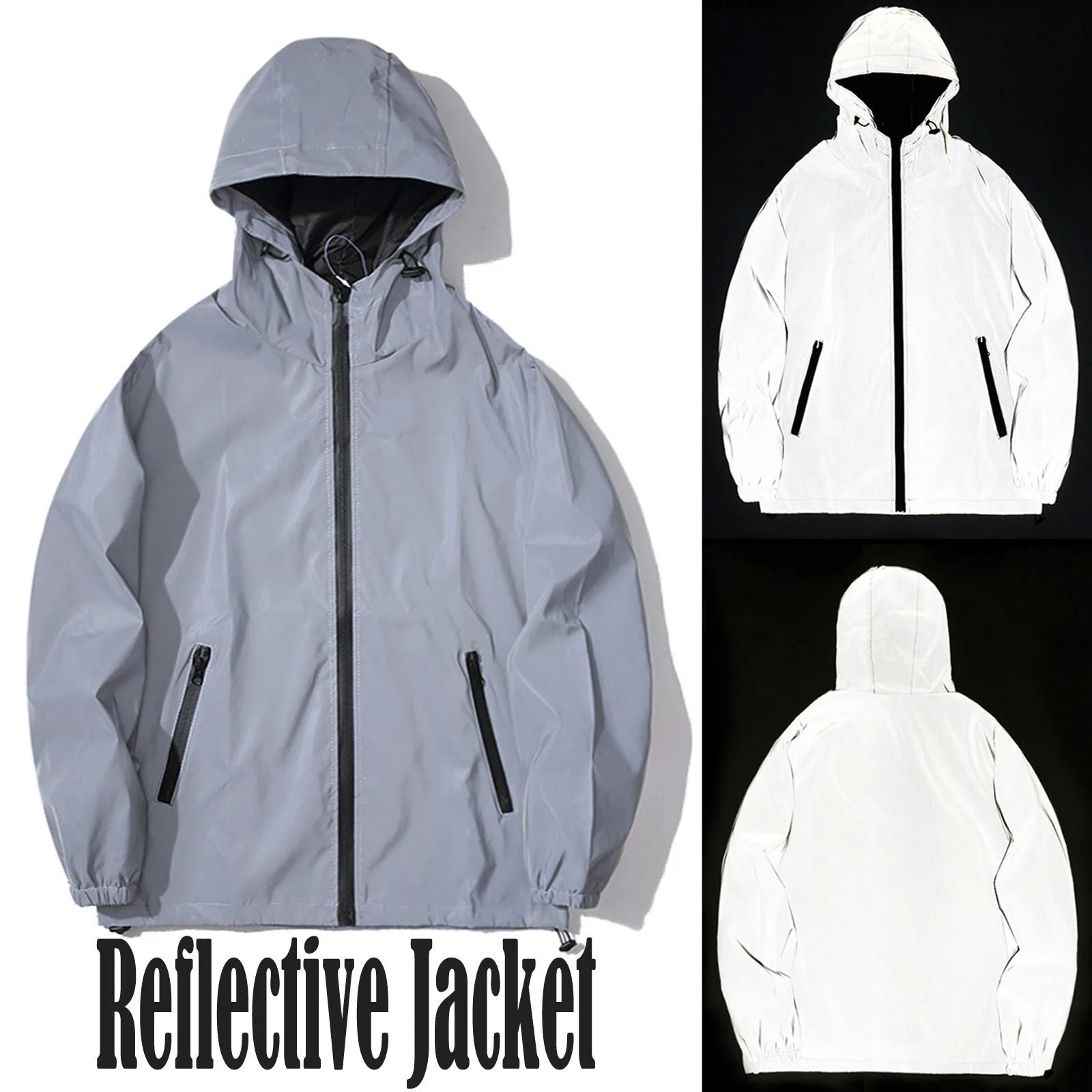 Unisex Reflective Jacket Casual Windbreaker