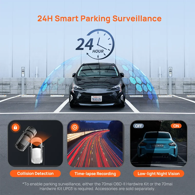 New 70mai Dash Cam M310 Plus 3K 1620P WDR Voice Control 139°FOV Car DVR 70mai M310 Plus 3K Car Recorder Parking Monitor