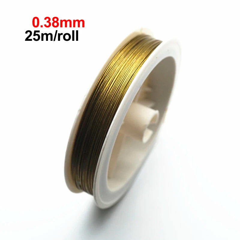 25M/Roll Silver Tone Beading Wire 0.3/0.35/0.45/0.5/0.6mm Coated Stainless Steel Wire Tiger Tail For Jewelry Making Finding