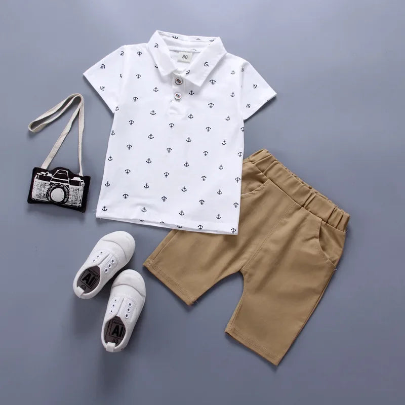 Summer new Clothing Sets boy Cotton casual children's wear Baby Boys T-shirt+ Shorts Pants 2 Pcs Clothes Sets