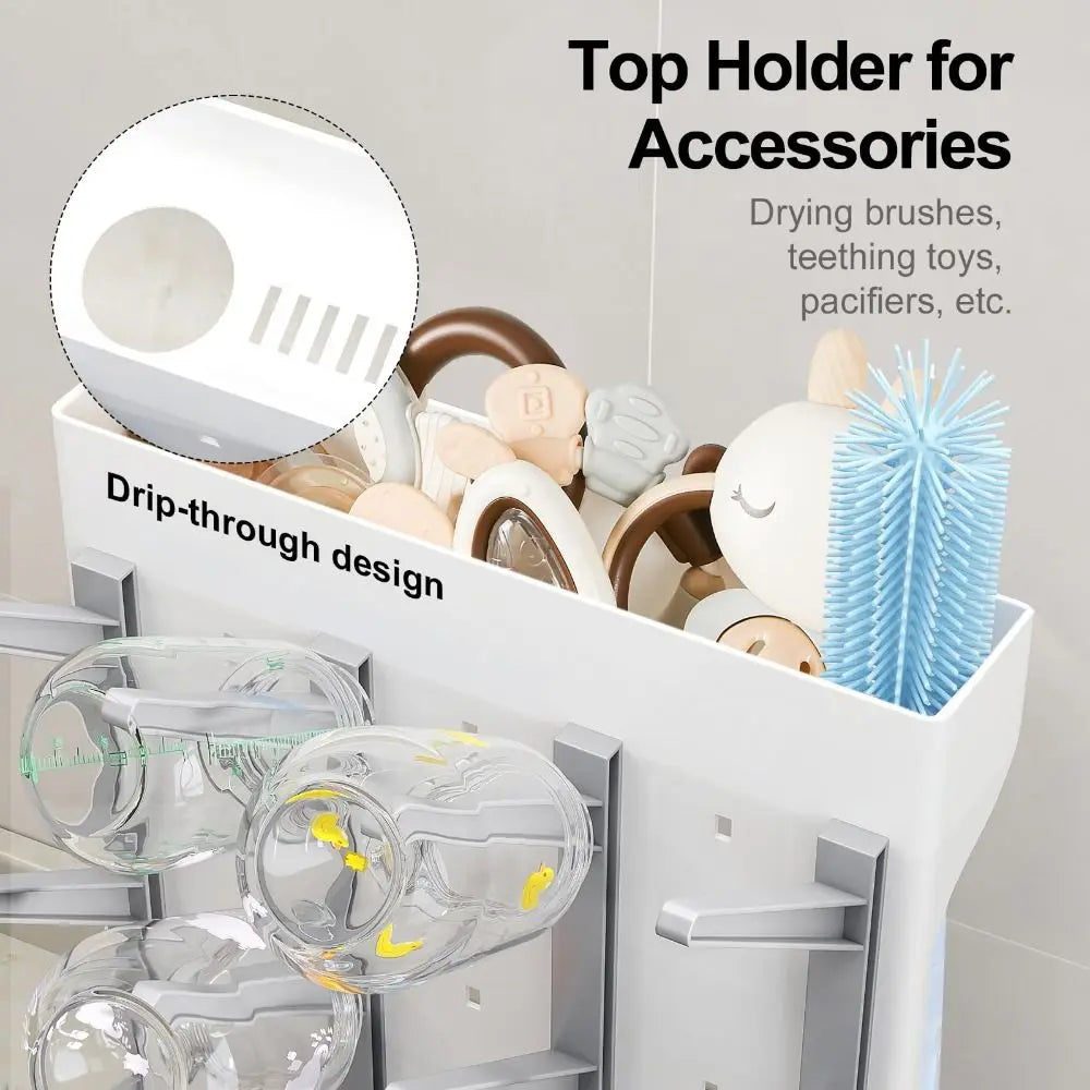 Vertical Baby Bottle Drying Rack Space Saving Multi Tiered Drying and Draining Stand Large Storage Holder Organizer Countertop