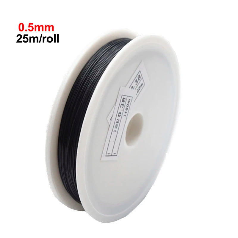 25M/Roll Silver Tone Beading Wire 0.3/0.35/0.45/0.5/0.6mm Coated Stainless Steel Wire Tiger Tail For Jewelry Making Finding