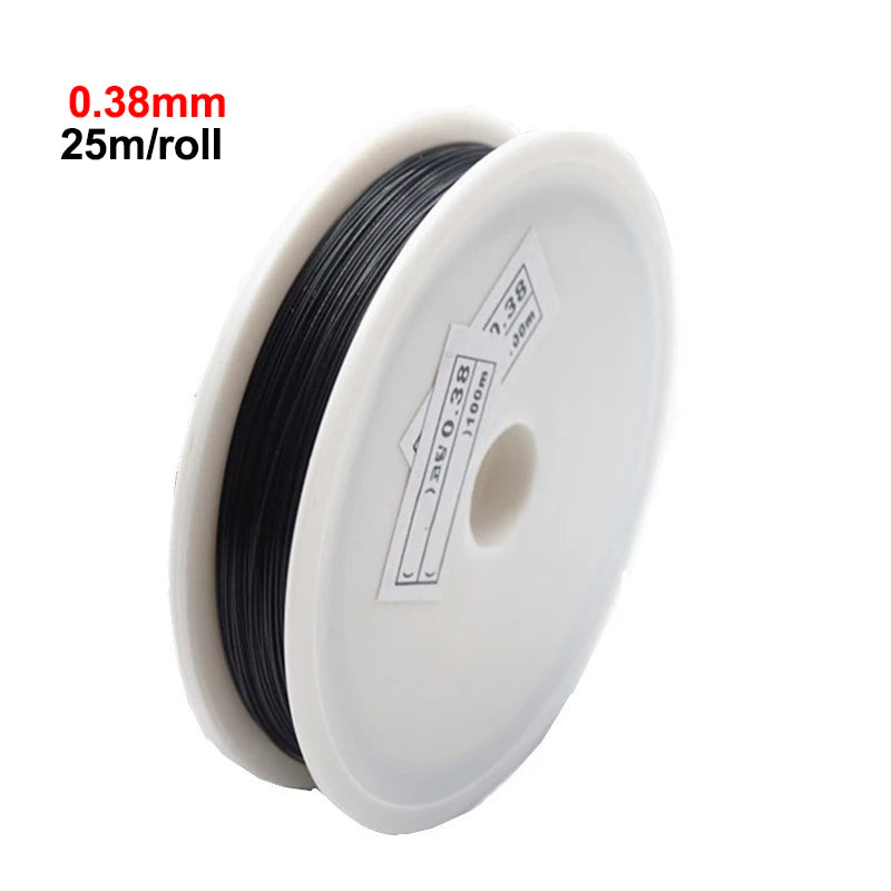 25M/Roll Silver Tone Beading Wire 0.3/0.35/0.45/0.5/0.6mm Coated Stainless Steel Wire Tiger Tail For Jewelry Making Finding