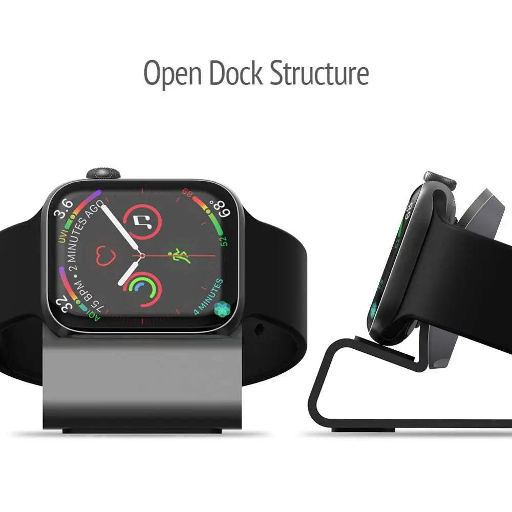 Aluminum Charger Stand for Apple Watch,Dock Station Charging Holder for iWatch Ultra 1 2/10/9/SE/8/7/6/5/4/3/2/1 Silicon Bracket