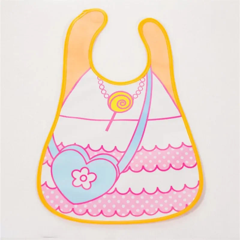 Adjustable Baby Bibs EVA Plastic Waterproof Lunch Feeding Bibs Baby Cartoon Feeding Cloth Children Baby Apron Babador De Bebe