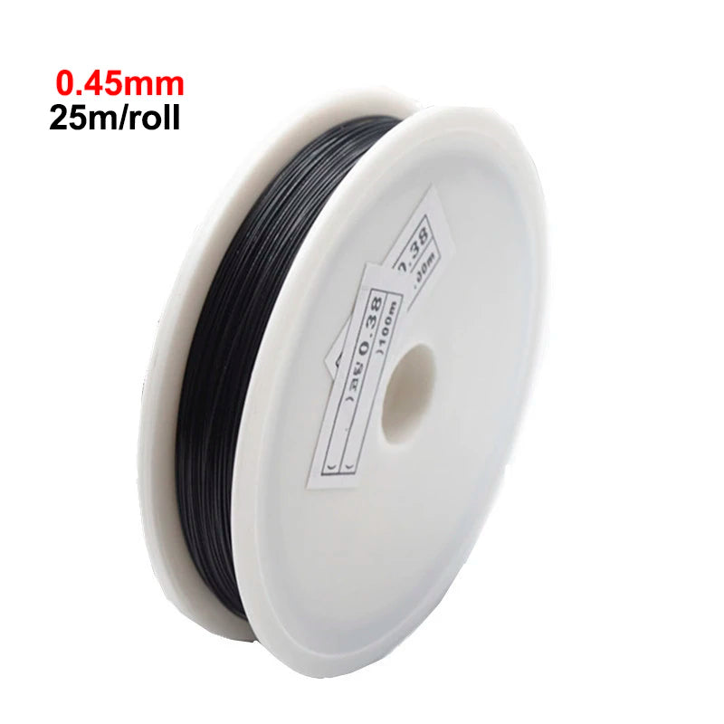 25M/Roll Silver Tone Beading Wire 0.3/0.35/0.45/0.5/0.6mm Coated Stainless Steel Wire Tiger Tail For Jewelry Making Finding