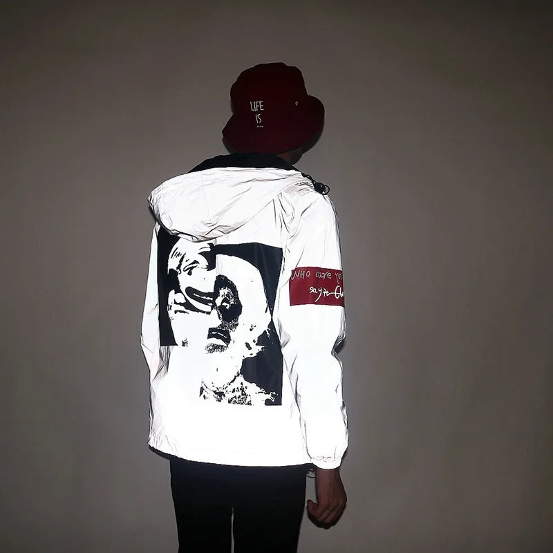 Unisex Reflective Jacket Casual Windbreaker