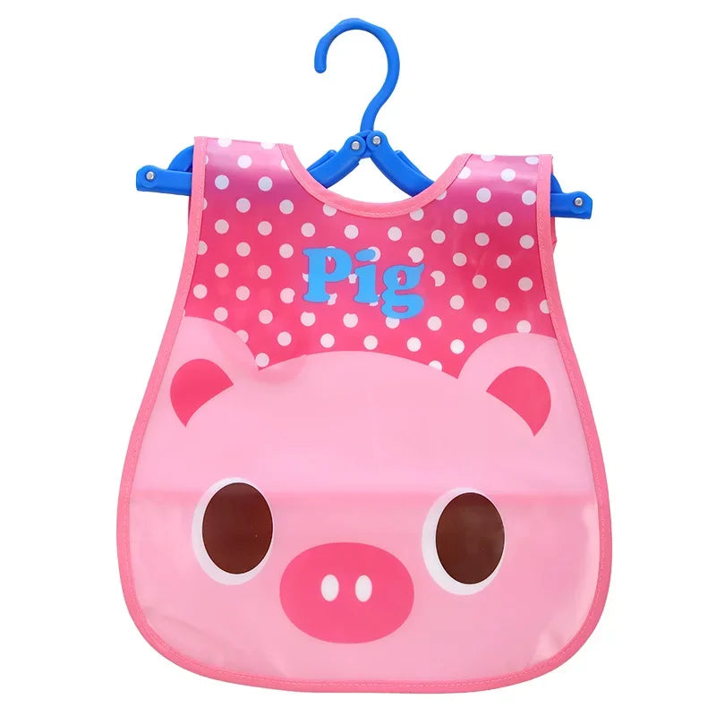 Adjustable Baby Bibs EVA Plastic Waterproof Lunch Feeding Bibs Baby Cartoon Feeding Cloth Children Baby Apron Babador De Bebe
