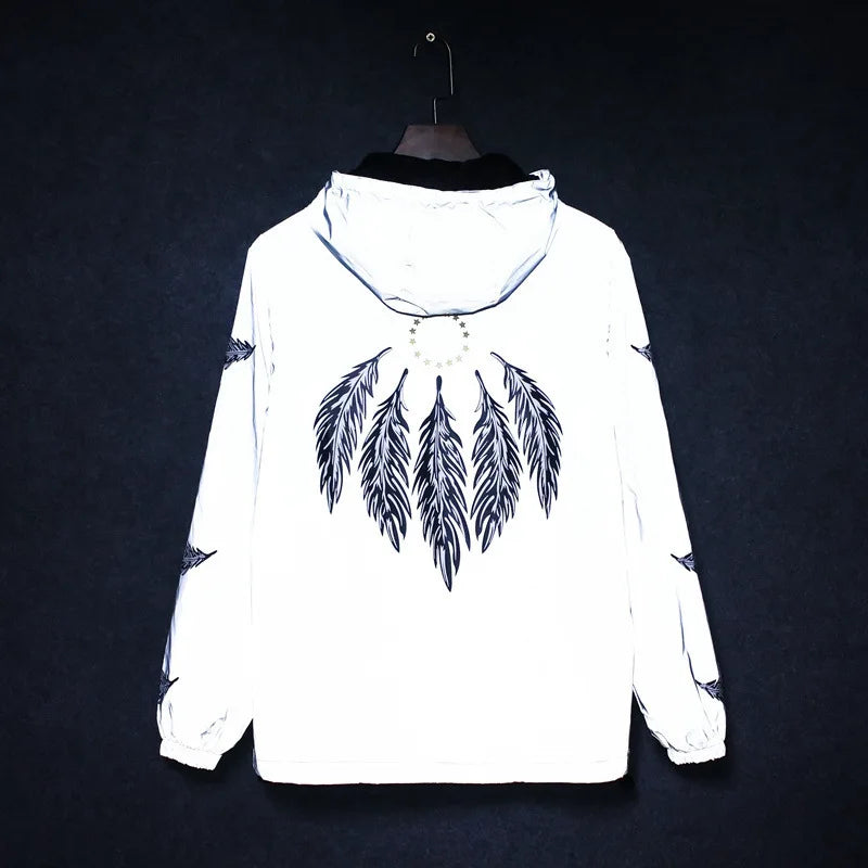 Unisex Reflective Jacket Casual Windbreaker