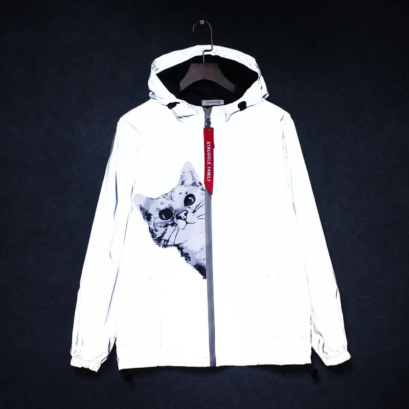 Unisex Reflective Jacket Casual Windbreaker