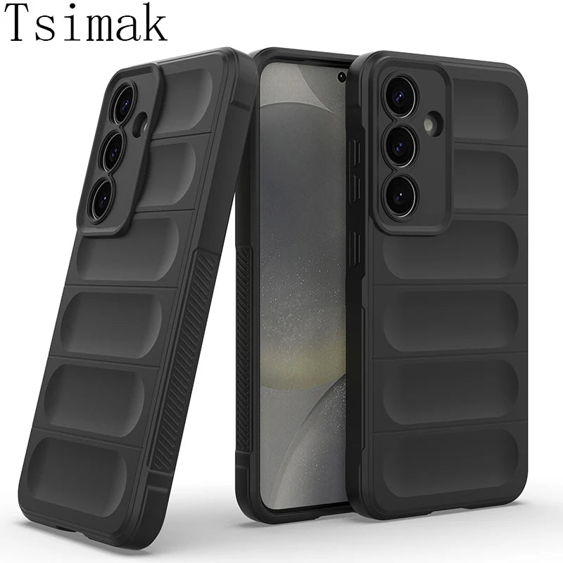 Fundas For Samsung S25 Ultra S24 Plus S23 S22 S21 FE Case Anti-fall Silicone Phone Cover for Galaxy Note 20 Ultra Protect Coque