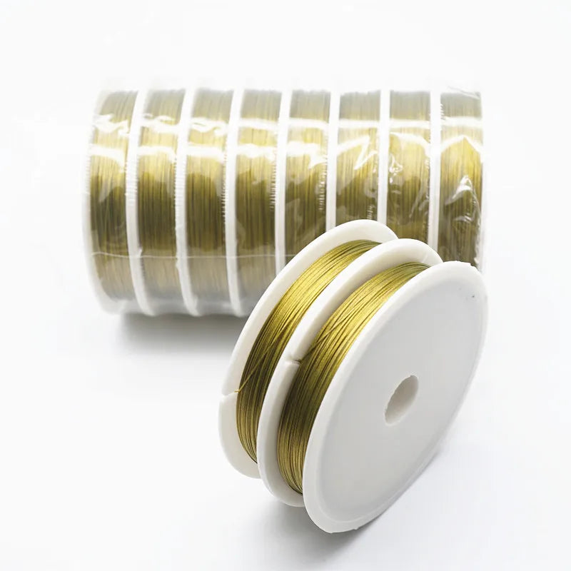 25M/Roll Silver Tone Beading Wire 0.3/0.35/0.45/0.5/0.6mm Coated Stainless Steel Wire Tiger Tail For Jewelry Making Finding