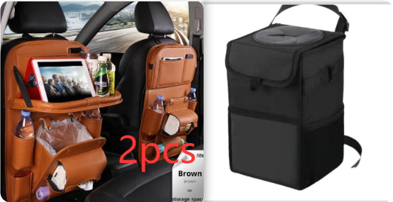 PU Leather Car Storage Bag Multifunction Seat Back Waterproof