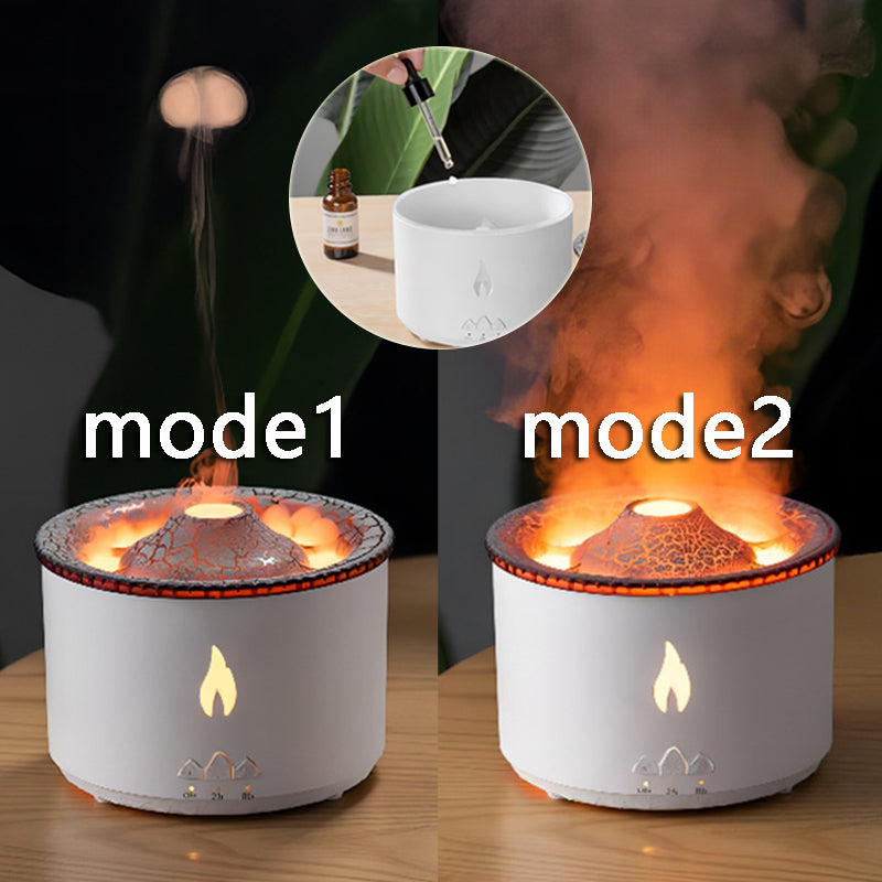 Ultrasonic Essential Oil Humidifier Volcano Aromatherapy Machine Jellyfish Air Flame Diffuser
