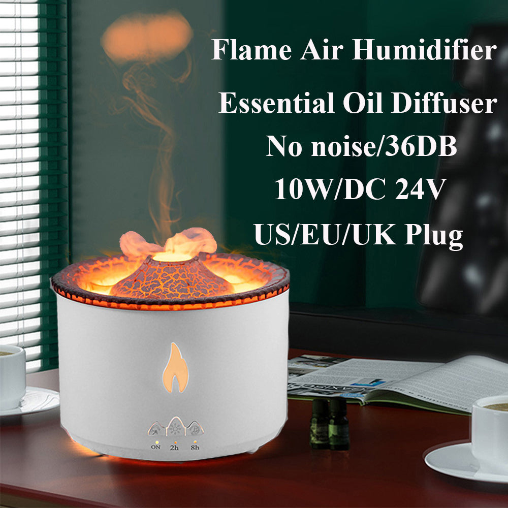 Ultrasonic Essential Oil Humidifier Volcano Aromatherapy Machine Jellyfish Air Flame Diffuser