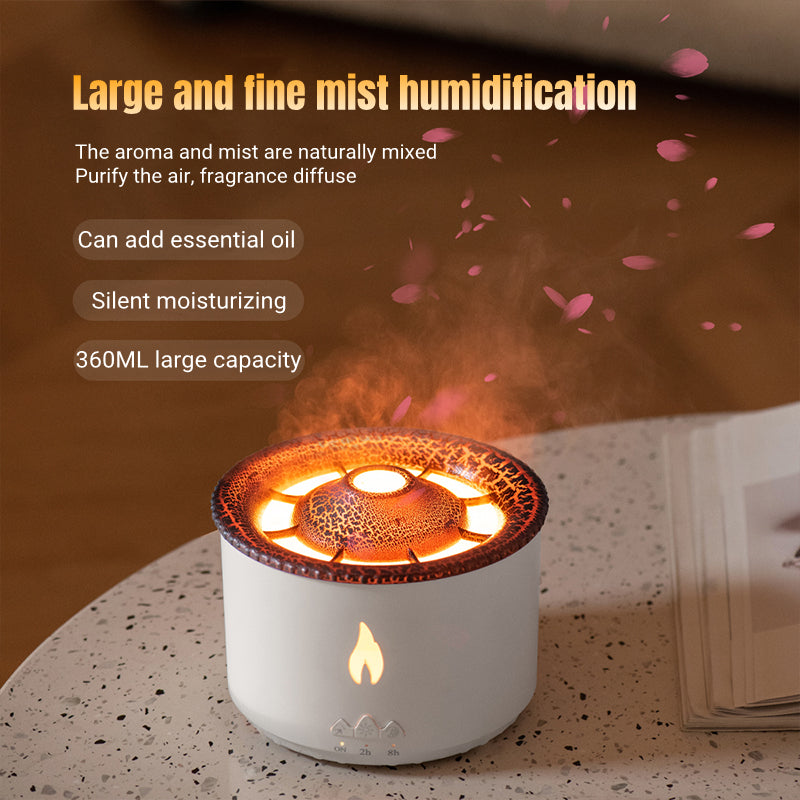 Ultrasonic Essential Oil Humidifier Volcano Aromatherapy Machine Jellyfish Air Flame Diffuser